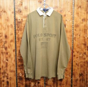 90s polosport ralphlauren ラガーシャツ　XL/ポロスポーツマン　ラルフローレン