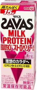 SAVAS( The bus ) MILK PROTEIN fat .0 strawberry manner taste 200ml×24 Meiji milk protein 