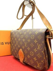 【鑑定済み】LOUIS VUITTON ルイ・ヴィトン モノグラム カルトシエール PVC カーフ レザー 本革 ショルダー バッグ 茶 G金具 ヴィンテージ