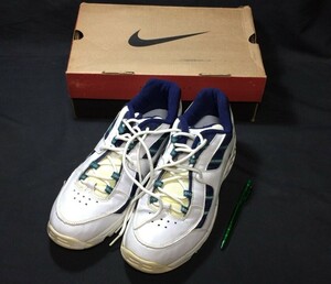 #『NIKE(ナイキ)/AIR CLUTCH EXTRA』●ホワイトブルー●UK12/31cm●箱付き●検)スニーカービンテージ当時物