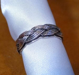 SR1652 ring silver 925. ring 11 number rope design ... free shipping 