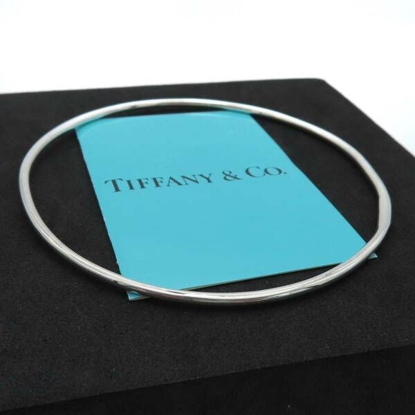 【送料無料】 Tiffany&Co. ヴィンテージ ティファニー サークル シルバー バングル SV925 ブレスレット シンプル HA512