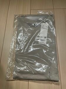 【新品未使用】ユニクロ　エアリズムコットンオーバーサイズTシャツ(5分袖) Lサイズ　ライトグレー
