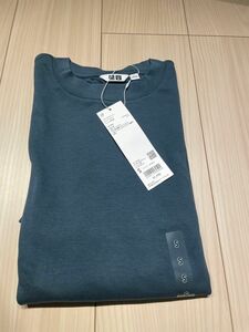 【新品未使用】ユニクロ　エアリズムコットンオーバーサイズTシャツ(5分袖) Sサイズ　ブルー