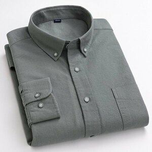 42/2XL 806 オックスフォードシャツ ボタンダウン メンズ 長袖 形態安定加工 ビジカジ 柔らかい 綿100％ ポケット