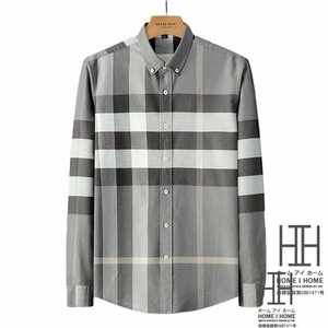 3XL 2153 シャツ メンズ メンズシャツ 長袖シャツ ボタンダウンシャツ 柄シャツ チェックシャツ メンズ カジュアルシャツ ウォッシュ加工