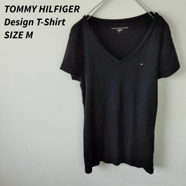 TOMMY HILFIGER　Ｔシャツ　ティーシャツ　ワンポイントロゴ Ｖネック