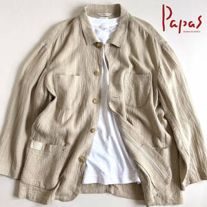 [ beautiful goods ] Papas Papaslinen jacket width of a garment easy men's spring summer beige 