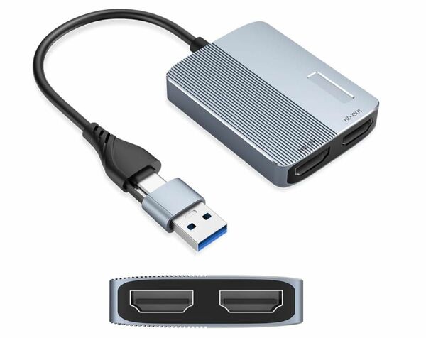 USB Type C HDMI変換アダプタ U1080P対応 2画面同時に対応