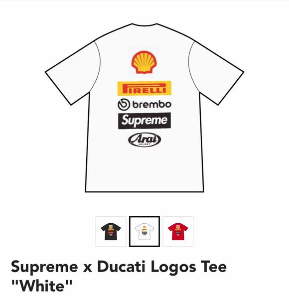 Supreme x Ducati Logos Tee "White" Tシャツ