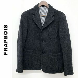 FRAPBOIS Frapbois men's tailored jacket unlined in the back 3B wool dark gray size 1 S~M corresponding gentleman 