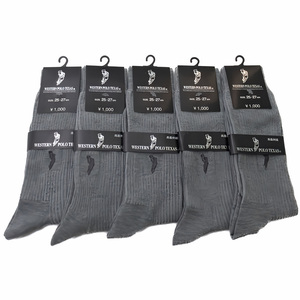 POLO ребра носки серый 5 пар комплект двусторонний вышивка мужской size25-27cm WESTERN POLO TEXAS хлопок . материалы 