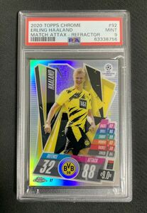 2020 Topps Match Attax Chrome CL Erling Haaland Refractor PSA9