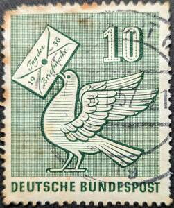 【外国切手】 ドイツ 1956年10月27日 発行 切手の日 消印付き