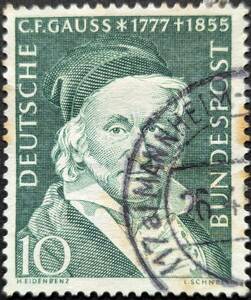 【外国切手】 ドイツ 1955年02月23日 発行 カール・F・ガウス 消印付き