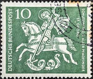 【外国切手】 ドイツ 1961年04月22日 発行 ザンクト・ゲオルク 消印付き