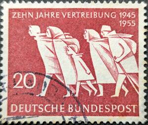 【外国切手】 ドイツ 1955年08月02日 発行 逃亡者10周年-2 消印付き