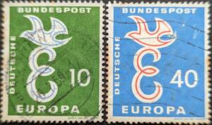 【外国切手】 ドイツ 1958年09月13日 発行 ヨーロッパ切手 消印付き