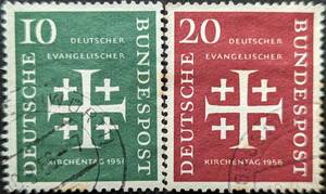 【外国切手】 ドイツ 1956年08月08日 発行 福音教会の日 消印付き