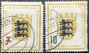 【外国切手】 ドイツ 1955年06月15日 発行 バーデン・ヴュルテンベルク展 消印付き