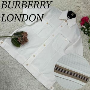 Y15 BURBERRY RONDON バーバリーロンドン メンズ 男性 紳士 半袖 シャツ 半袖シャツ ノバチェック ノバチェック柄 アイボリー M