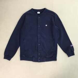 ■Champion チャンピオン 復刻 単色タグ スナップカーディガン リバースウィーブ スウェット サイズ M ネイビー /0.68kg■