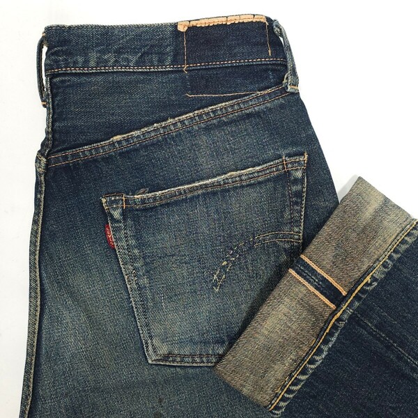 Levi'sリーバイス☆501XX 55501ヴィンテージ復刻W33ビンテージ加工ダメージ加工ジーンズジーパンデニムパンツBIG-EビッグE赤耳メンズ日本製