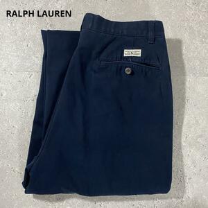 Polo by Ralph Lauren ポロバイ ラルフローレン 90s チノパン トラウザーズ テーパードパンツ ツータック W32サイズ ネイビー 紺