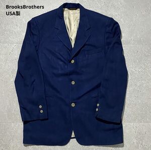BrooksBrothers ブルックスブラザーズ シルク 絹 ジャケット テーラード USA製 Lサイズ ネイビー 紺 上質 最高級品 インポート 海外輸入品