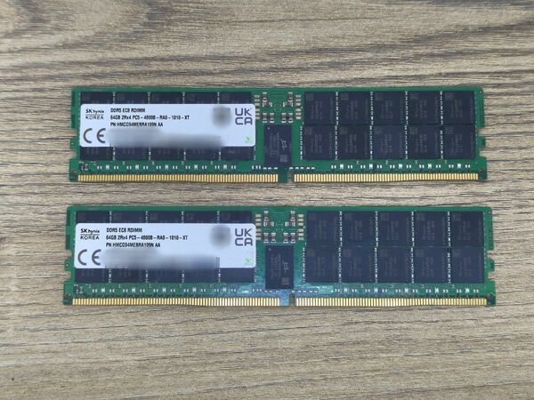 SkHynix PC5-4800B DDR5 ECC RDIMM 128GB分 サーバー ワークステーション メモリ 動作確認済み
