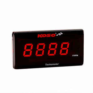 【赤色】 KOSO タコメーター デジタル スリム 回転数 コンパクト 小型