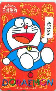 45135* Doraemon three . life telephone card *