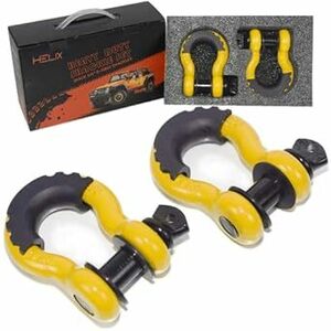 HELIX traction shackle 2 piece set 4.75ton forged shackle pulling hook D ring shackle mount two -ply protection high intensity 