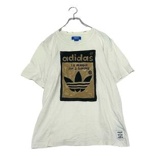 【adidas】オーバーサイズTシャツ（L）半袖Tシャツ　トレフォイルロゴ　ゴールド