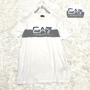 EMPORIO ARMAN（M）半袖Tシャツ　ビッグロゴ　ホワイト　EA7ロゴ　マルチカラー　ストレッチ素材　ホワイト