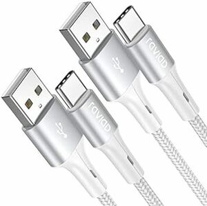 RAVIAD USB Type C ケーブル【1m/2本セット】タイプ C ケーブル 3A 急速充電 高速データ転送 高耐久ナイロ