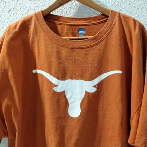 NCAA by ka inc 　テキサス　カレッジ　プリント　tシャツ　テキサス　オレンジ　TEXAS　ビッグシルエット　3XL 半袖　オーバーサイズ　