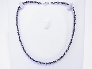 高純度テラヘルツ カット 5mm×天然ブラックスピネル カット 3mm ネックレス