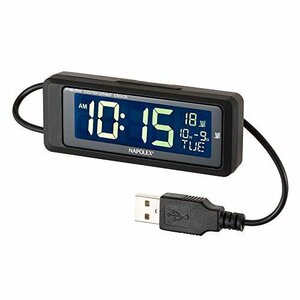 【タイムセール】 ブラック常時点灯 USB給電 Fｉｚｚ ナポレックス 角度調整可 NAPOLEX 大型液晶 電波時計 Fｉｚｚ
