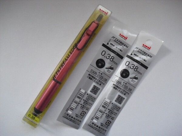 三菱鉛筆 ジェットストリーム エッジ 0.38mm SXN-1003-38 35 ベリーピンク+替芯 2本