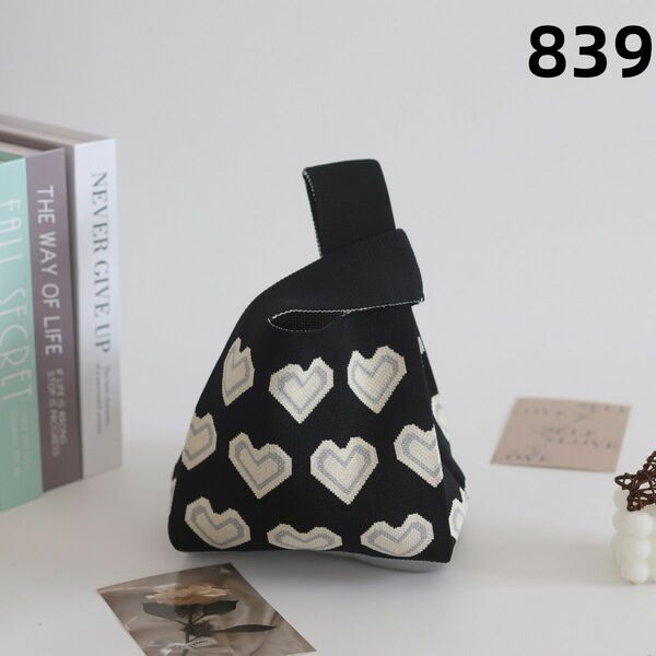 839 ニットトートバッグ 手編み シンプルデザイン バッグコレクション ふんわりニット トレンド かわいい 大容量 シ(6oi)
