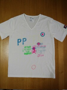 PPFM 白Vネック 半袖Tシャツ 弐