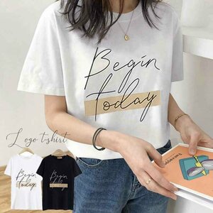 落書き文字 ｔシャツ レディース 半袖 カットソー プリント おしゃれ L ホワイト