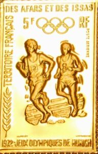 7 ドイツ ミュンヘンオリンピック 五輪 マラソン 切手コレクション 国際郵便 限定版 純金張り 24KTゴールド 純銀製 メダル コイン プレート