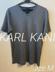 KARL KANI カールカナイ　半袖Tシャツ　千鳥柄 Vネック トップス