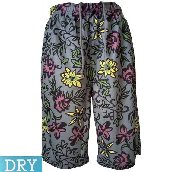 新品 リゾート ハーフパンツ ボタニカル柄 L(胴囲84~94㎝) 速乾DRY 送料無料
