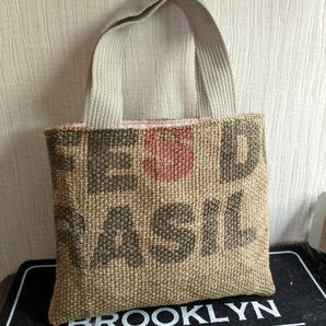 ミニトート ドンゴロス コーヒー麻袋 リメイク ハンドメイド