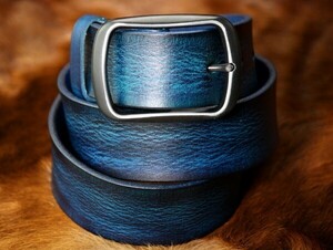  select exhibition *DT-157B original leather tongue person g blue -ply thickness meat thickness leather belt one pushed . long cellar!