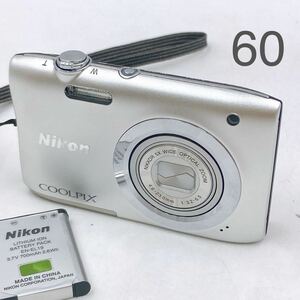 5AC085 Nikon ニコン デジタルカメラ COOLPIX A100 光学5倍 2005万画素 シルバー A100SL コンパクトデジタルカメラ デジカメ カメラ デジタ