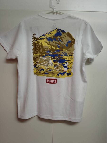 新品チャムスCHUMS Joy Art T-Shirtジョイアート Tシャツ レディース 半袖Tシャツホワイト白アウトドアLサイズ